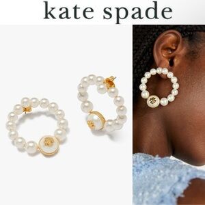 Kate Spade Pearls On Pearls Hoops NWT 99$
